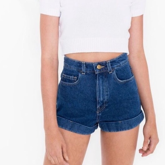 American Apparel Pants - American Apparel Cuffed Denim Shorts